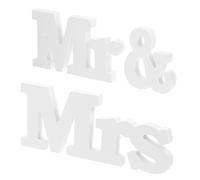 MAGICLULU 1set Lettres Mr et Mrs Décoration de Mariage en PVC et Bois Ornement de Table Romantique Centre de Table Légère pour Mariage et Fiançailles