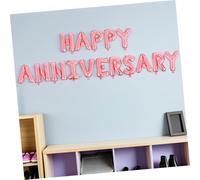 MAGICLULU 2 Ensembles Ballons Anniversaire Aluminium Kit Lettres Happy Anniversary Décorations Faciles à Gonfler pour de Mariage