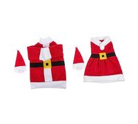 MAGICLULU 2 Ensembles Ensemble De Bouteilles De Noël Chandail De Vin De Noël Décoration De Table De Noël Chandails De Bouteille De Vin Couvre-Bouteilles De Vin Rouge Flanelle 2 Pièces * 2