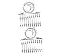 MAGICLULU 2 Ensembles Pince Crocodile Double Tête Câble de Suspension Métallique pour Décoration Murale DIY de Clips Photos Cartes pour Mariages Anniversaires