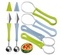 MAGICLULU 2 Ensembles Set Outils Fruits Inoxydable Cuillère Boule Melon Sculpteur et Trancheur pour Pastèque Melon et Cantaloup Kit et Empilable