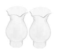 MAGICLULU 2 pièces Abat Jour Verre pour Lampe à Huile Vintage Remplacement de Cheminée Verre Transparent Globe de Lampe à Pétrole pour Décoration Intérieure et Camping Diamètre
