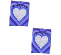 MAGICLULU 2 Pièces Album Photo Creux d'amour Petit Album Photo Mini Album Photo Porte-Photos Grands Albums Photos Album De Cartes Porte-Album Carte Postale Beau Livre Photo PU Violet,Mauve