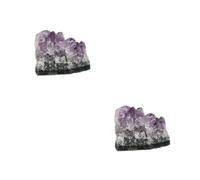 MAGICLULU 2 Pièces Améthyste Brute Pierres précieuses Strass Mini Salle Rose Home Decor Décoration de Pendaison de crémaillère Cristal de Bureau ornent Ornement de Maison Violet,Mauve