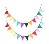 MAGICLULU 2 pièces Bannières de Fanions Colorés Non Tissé Décorations de Fête pour Anniversaires Mariages et Événements Festifs Mètres avec Drapeaux Triangulaires Joyeux