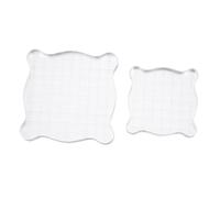 MAGICLULU 2 pièces Bloc Acrylique Transparent pour Tampons Lot de Plaques Accessoire de Bricolage Ergonomique pour Estampage DIY sur Cartes et Scrapbooking