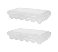 MAGICLULU 2 Pièces Boîte de Rangement pour Œufs avec Couvercle en Plastique, Support Empilable pour Œufs, Optimisant L'espace du Réfrigérateur et Facilitant la Gestion Cuisine