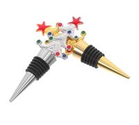 MAGICLULU 2 Pièces Bouchons de Bouteille Vin Sapin de Noël Réutilisables Métal Accessoires Décoratifs pour et Conservation des Boissons