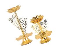 MAGICLULU 2 Pièces Bougeoir en Alliage Chandelle Bougeoir Bougie Chauffe-Plat Doré Grand Bougeoir Bougeoirs Bougeoir Lotus Pièce Maîtresse De Bougeoir Décorations Titulaires Golden