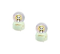 MAGICLULU 2 Pièces Boule de Cristal Panda Vaisselle Anti-Chute Guirlande Artificielle Room Decoration - Figurine Panda d'ornement d'artisanat Parure Boule de Cristal résine