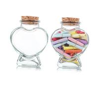 MAGICLULU 2 Pièces Bouteille en Verre d'amour Adulte Mini Bouteilles de Potions Pot hermétique Forme Bouteille de souhaits en Verre Petites Bouteilles en Verre bouchées Haut Verre Blanc
