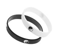 MAGICLULU 2 pièces Bracelets Yin Yang Caoutchouc Silicone Unisexe Design Minimaliste Chic et Mystérieux Accessoire Mode pour Couples et Amis Unique