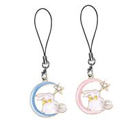 MAGICLULU 2 pièces Breloques Téléphone Lapin Alliage Chaîne Décorative Portable Kawaii Accessoire Léger pour Coque et Porte-clés