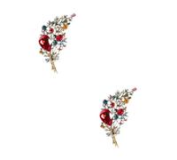 MAGICLULU 2 Pièces broche vintage broche fleur strass corsage rose Bouquet délicat décoration rétro goupille accessoire vestimentaire épingle à linge élégante de mode alliage Coloré