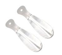 MAGICLULU 2 Pièces Chausse-pied Portable en Acier Inoxydable Poli | Surface Lisse, Garde les Mains Propres, Structure Simple, Coloris Argenté, Outil Auxiliaire Port