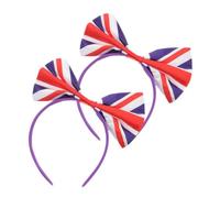 MAGICLULU 2 Pièces Coiffe à nœud bandeau de nœud Bands à cheveux pour femmes accessoires de cheveux de festival bandeaux de drapeau national Bandeau de sport bandeaux britanniques Satin