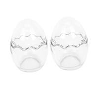 MAGICLULU 2 Pièces coquetier en Verre gobelets à Dessert Transparents avec couvercles coquetiers en Verre Pot à Yaourt - Verre à Pudding Pots de Pudding Tasse de Cuisson en Verre Un Verre