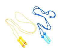 MAGICLULU 2 Pièces Corde à Sauter pour Garçon Fille avec Poignée Bois Corde de Sport pour Fitness Exercice Cardiovasculaire et Amélioration Résistance Bleu Soleil Jaune Lion
