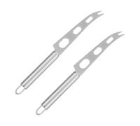 MAGICLULU 2 Pièces Couteaux à Fromage en Acier Inoxydable Argenté, Coupe-pizza et Coupe-beurre Manuel, Outils de Cuisson Portables et Antirouille pour Pâtisserie et Restaurant