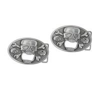 MAGICLULU 2 Pièces Décapsuleur Crâne Inoxydable pour Boucle de Ceinture Accessoire Pratique pour Bar Cuisine et Camping Idée Originale pour Amateurs de Thème Skull