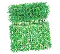 MAGICLULU 2 Pièces Décoration de paroi d'herbe simulée Faux Mur de Verdure Panneau de Gazon Mural Panneaux muraux en Gazon Fausse Verdure Mur extérieur Mur de Haies à Verdure Plastique Vert