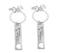 MAGICLULU 2 Pièces First HomeChains Nouveau cadeau de propriétaire nouveaux cadeaux pour la maison Porte-clés en acier inoxydable Silver