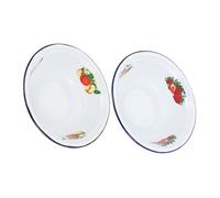 MAGICLULU 2 pièces Lot de Bols Émaillés Vintage Bols Profonds pour Soupe et Cuisine Rétention de Chaleur Compatibles Cuisson Feu Faciles à Nettoyer