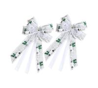 MAGICLULU 2 Pièces Nœuds de Noël Grands Nœuds Décoratifs pour Sapin Ornement de Noël Doux et Réutilisable pour Décoration Diy Festive