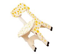 MAGICLULU 2 Pièces petit tabouret chaise gamin fauteuil à bascule chaise de game fauteil gamer de fille camp hamac tabouret de meuble pour les tout-petits en bois girafe Yellow