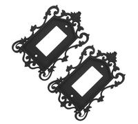 MAGICLULU 2 Pièces Plaque Murale Décorative Style Victorien en Plastique Noir Gothique Résistante à L'usure, Cache-prise Vintage pour Salon et Maison