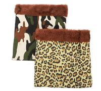 MAGICLULU 2 Pièces Pochette de Couchage pour Hamster, Lit Chaud en Peluche | Cachette Portable pour Petits Animaux, Nid Creusé à Maison, Usage pour Cochon D’inde Style Aléatoire