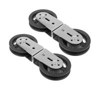 MAGICLULU 2 Pièces Poulie Double Silencieuse Plastique Résistant Rotation Pivotante Compatible Système Câble Gym à Domicile Accessoires Musculation Polyvalents Lot