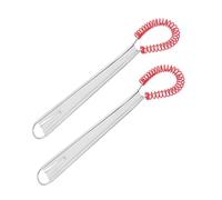 MAGICLULU 2 Pièces Ressort Acier Inoxydable Lot de Mixeur à Main avec Tête Silicone Rouge Ustensile de Cuisine Non Adhésif pour Mélanger Fouetter et Préparer des Sauces