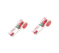 MAGICLULU 2 Rouleaux Ruban De Noël Décoration Intérieure Roulette Arbre De Noël De La Maison Décoration pour Enfants Autocollant Plaque Bandana De Noël pour Chien Rester Étiquette Lin