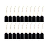 MAGICLULU 20 Étiquettes Suspendues en Bois Foncé Double Face pour DIY et Projets Artistiques, Tableau Ardoise Rectangulaire à Peindre, Lot de 20 Pièces