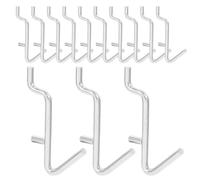 MAGICLULU 20 Pièces Argenté Crochets Métalliques, pour Panneau Perforé | Installation Facile, Retrait Rapide, Légers et Pratiques, pour Ateliers de Réparation et Galeries Commerciales