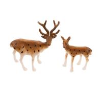 MAGICLULU 20 Pièces Figurines Mini Cerfs Réalistes Modèles Animaux de Forêt Solides Décorations de Noël Miniatures Ornements Cerf pour Gâteaux et Bricolage