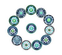 MAGICLULU 20 Pièces Patch de Verre Fleur Bleu Lot, pour Bijoux Diy | Verre Délicat, Adhérence Facile, pour Créations Artisanales et Décorations, Format, Style Attractif