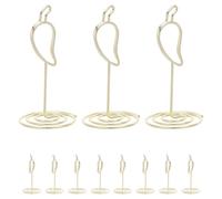 MAGICLULU 20 Pièces Porte-Cartes de Table en Fer Motif Piment Or Élégant Surface Lisse et Maintien Sécurisé pour Décorations de Fête à Thème Carnaval ou Concours Culinaire