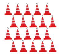 MAGICLULU 20 Pièces Porte-clés en Résine Rouge Forme Cône de Signalisation, Résistant la Décoloration Dommages, Charme Adorable pour Photographie Créative et Bijoux