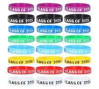 MAGICLULU 24 Pièces Bracelets de Diplômé en Silicone pour Remise de Diplôme, Légers et Faciles à Distribuer, pour Fête de Fin D'études et Célébration Scolaire