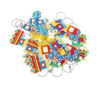 MAGICLULU 24 Pièces Lot de Porte-clés Voiture PVC Design Cartoon Mignon Accessoires pour Garçon Fille Garçons et Filles Porte-clés Train pour Sacs à Dos Cadeaux et Fêtes