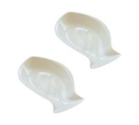 MAGICLULU 2pcs Assiettes en Céramique de Poisson Blanc, Micro-ondables, Faciles à Nettoyer et Pratiques pour Hôtels et Salles à Manger