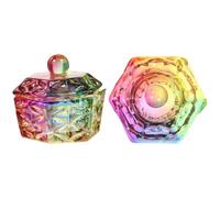 MAGICLULU 2pcs Bols à Manucure en Verre avec Couvercle, Petits et Légers, pour Mélanger Liquides Acryliques en Salons de Manucure et Écoles D’ongles