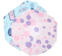 MAGICLULU 2pcs Bonnets de Imperméables à Double Couche Bande Élastique en Polyester et Peva, Confortables pour Salon de Coiffure et Maquillage