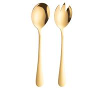 MAGICLULU 2pcs Fourchettes à Salade et Cuillères en Acier Inoxydable Doré Multifonctionnelles Prise Confortable Maison Voyage D'affaires
