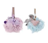 MAGICLULU 2pcs Loofahs Pe Mousse Riche et Exfoliation Douce, Accessoires Salle de Bain pour Adultes et Garçon et Filles, Nettoyage Corporel