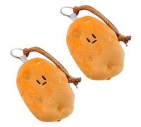 MAGICLULU 2pcs Peluches de Patate Orange Doux et Confortable Pendentif Paquet à Main Décoration Polyvalente pour Bureau et Maison