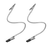 MAGICLULU 2pcs Pinces Crocodiles Double Tête Argentées en Acier Inoxydable Bras Flexibles Ajustables pour Photos et Notes en Magasins de Vente Détail
