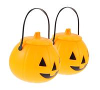 MAGICLULU 2pièces Lot de Seaux à Bonbons Citrouille Halloween avec Poignée pour Fête Ou Décoration Maison